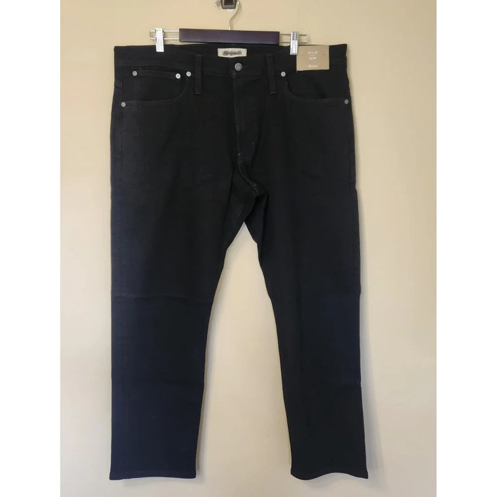 Madewell Mens Slim Jeans 40X30 Black Denim NWT